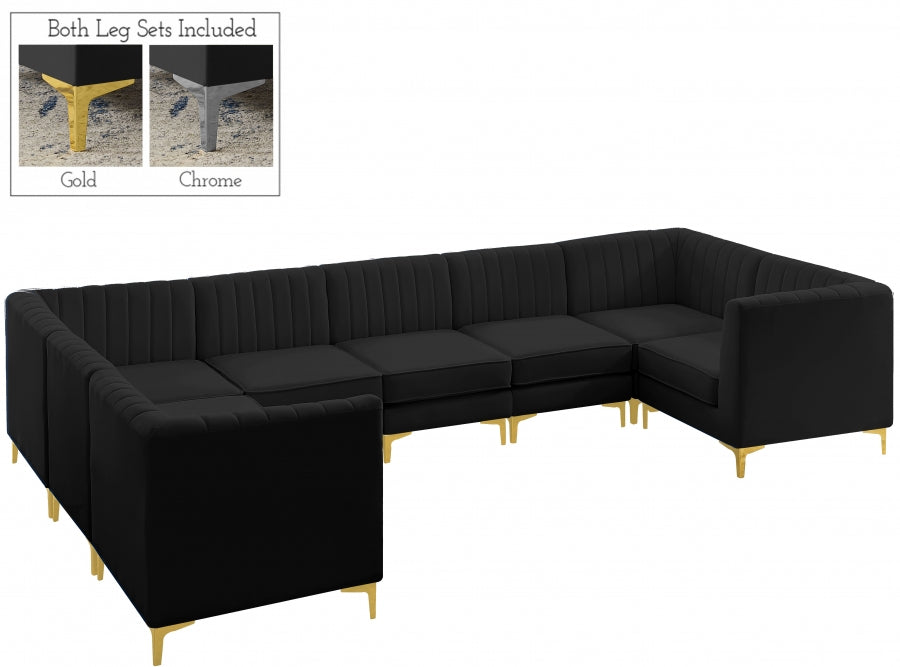 Sectionnel modulaire en velours Alina