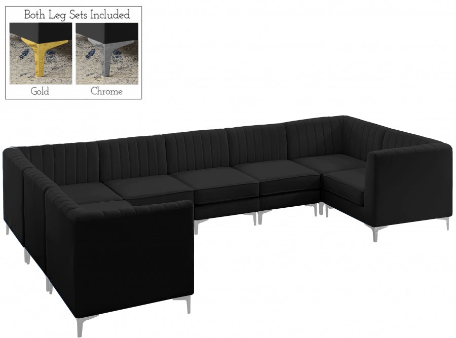 Sectionnel modulaire en velours Alina