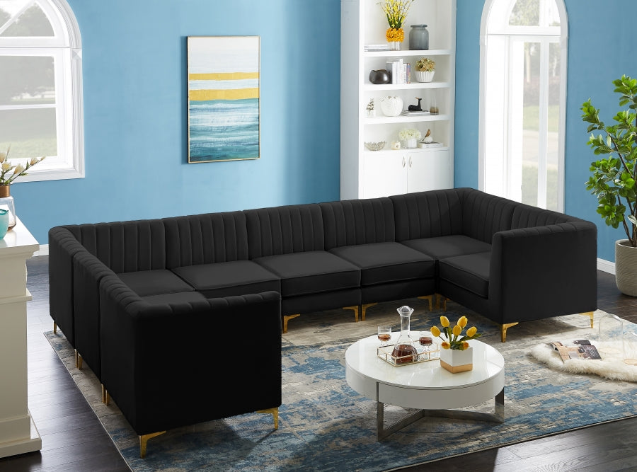 Sectionnel modulaire en velours Alina