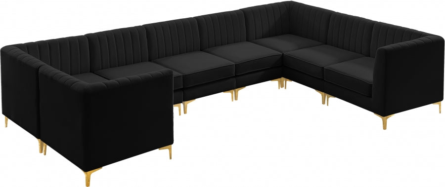Sectionnel modulaire en velours Alina
