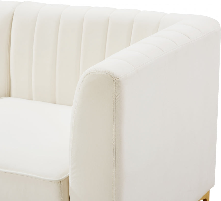 Chaise modulaire sans accoudoirs en velours Alina