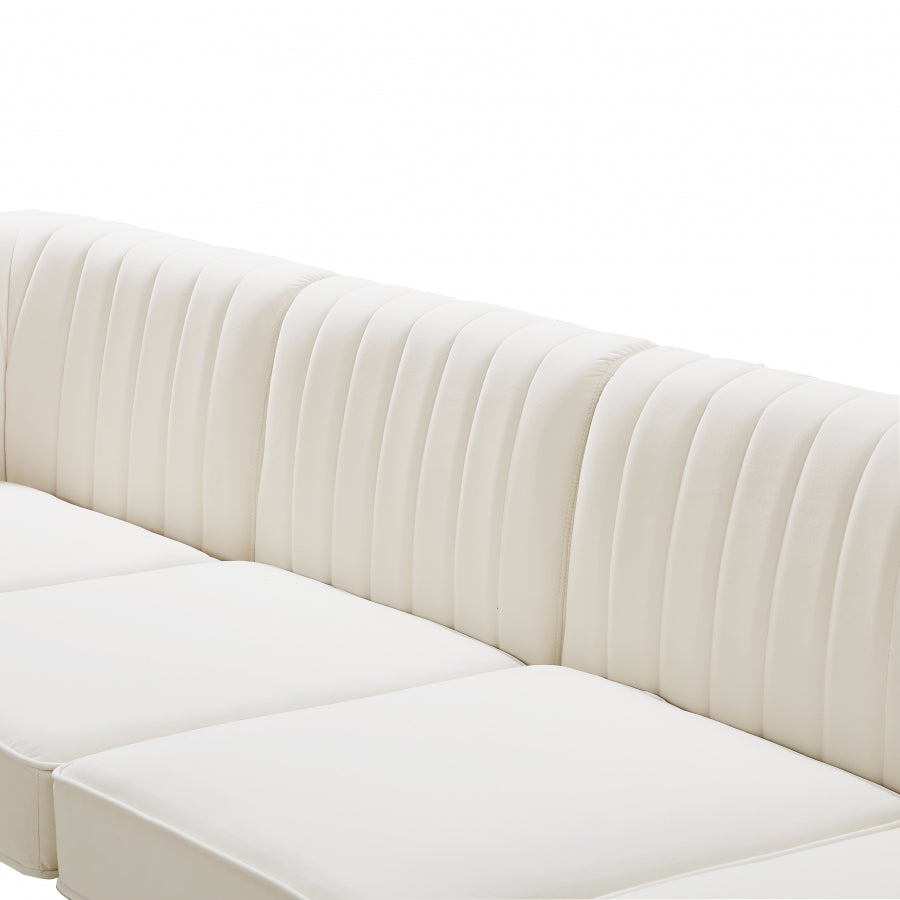 Chaise modulaire sans accoudoirs en velours Alina