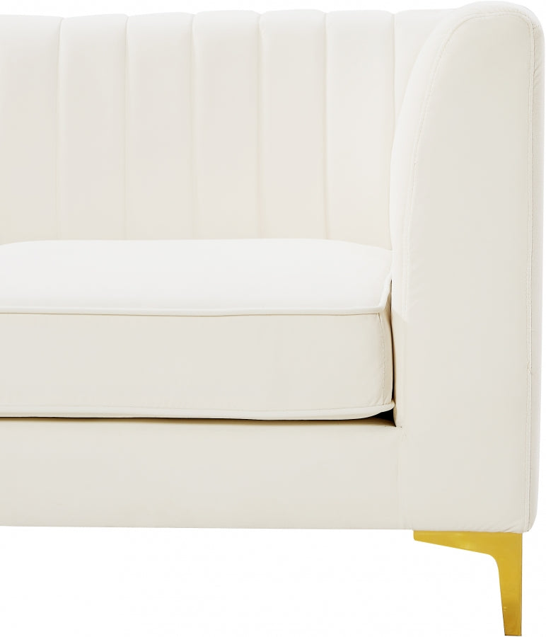 Chaise modulaire sans accoudoirs en velours Alina