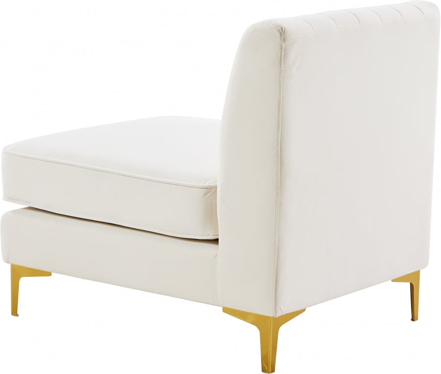 Chaise modulaire sans accoudoirs en velours Alina