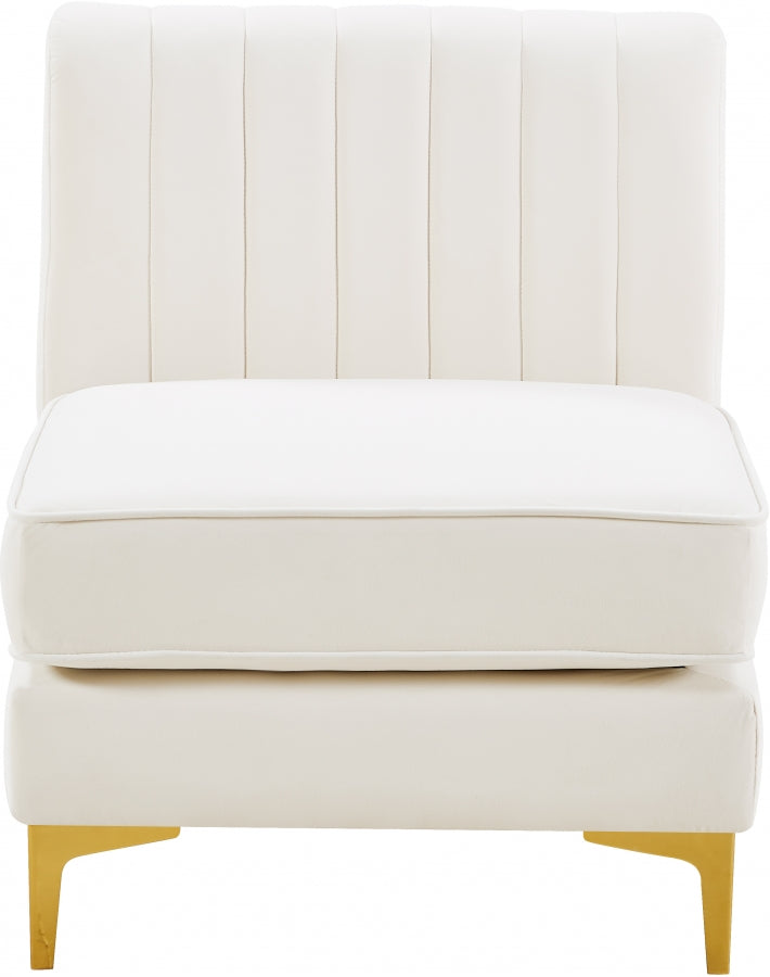 Chaise modulaire sans accoudoirs en velours Alina