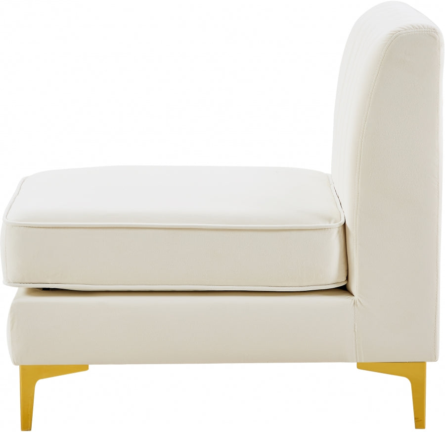 Chaise modulaire sans accoudoirs en velours Alina