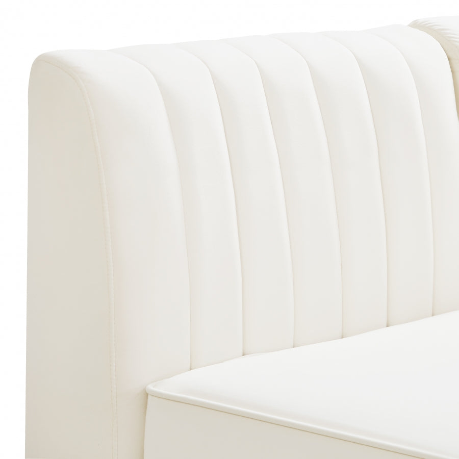 Chaise modulaire sans accoudoirs en velours Alina