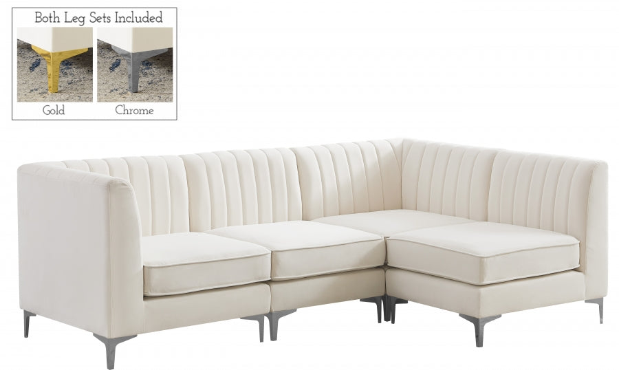 Sectionnel modulaire en velours Alina