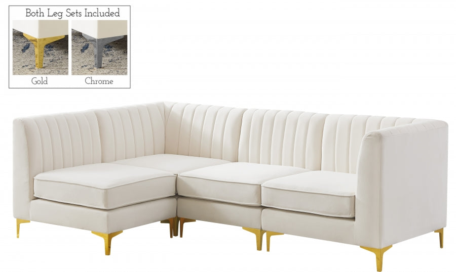 Sectionnel modulaire en velours Alina