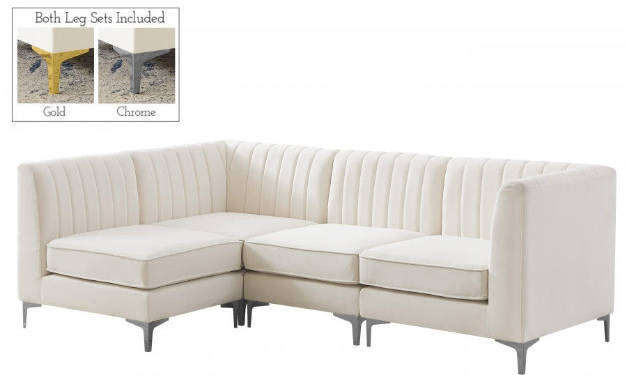 Sectionnel modulaire en velours Alina