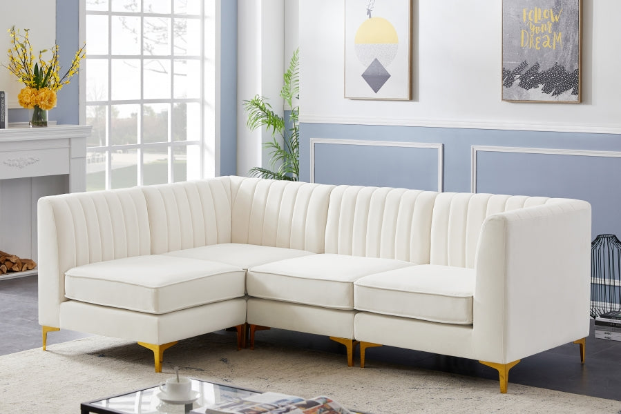 Sectionnel modulaire en velours Alina