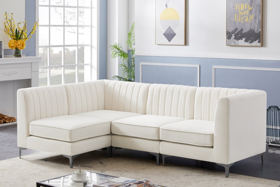 Sectionnel modulaire en velours Alina