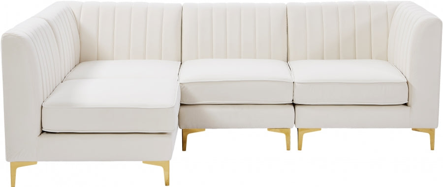 Sectionnel modulaire en velours Alina