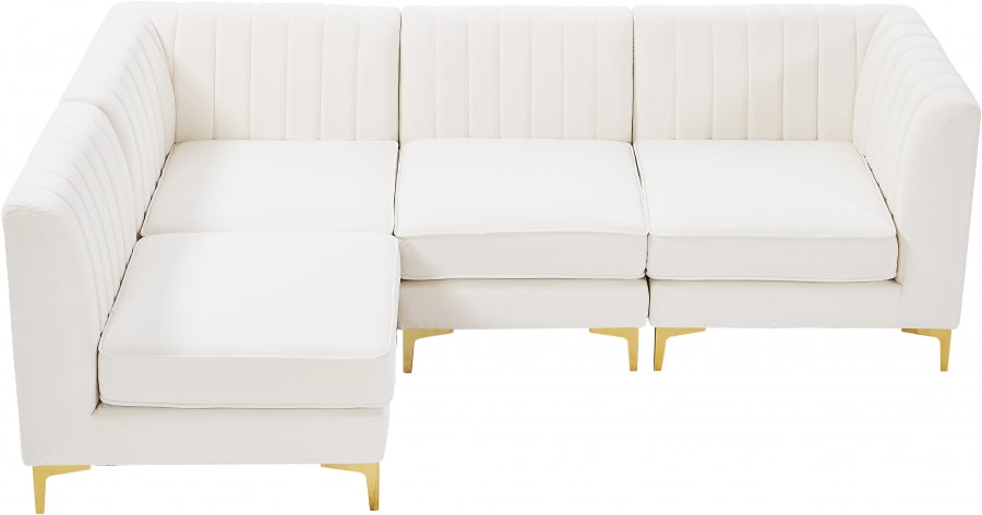 Sectionnel modulaire en velours Alina