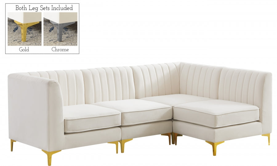 Sectionnel modulaire en velours Alina