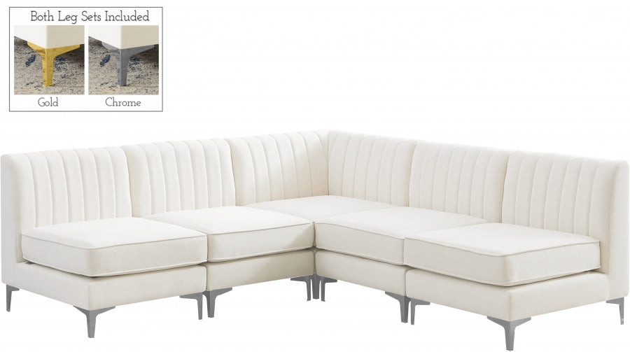 Sectionnel modulaire en velours Alina