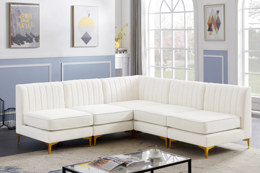 Sectionnel modulaire en velours Alina