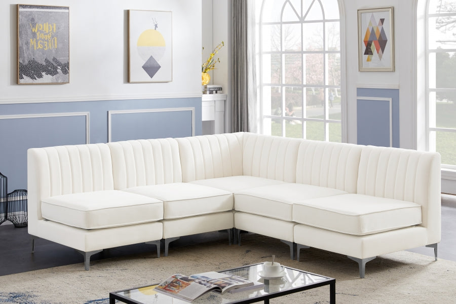 Sectionnel modulaire en velours Alina
