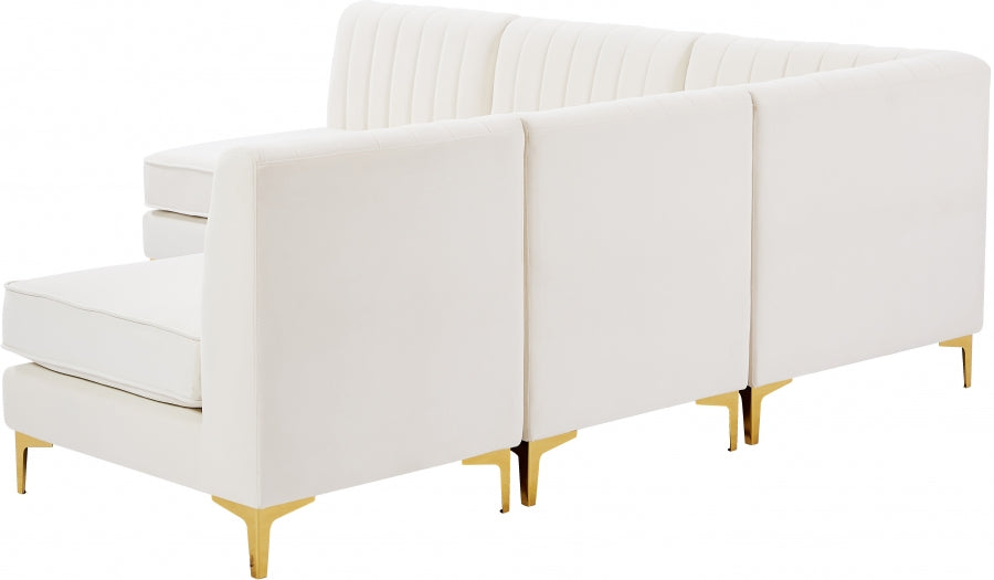 Sectionnel modulaire en velours Alina