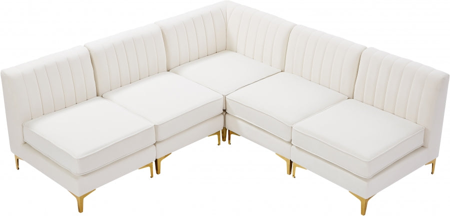 Sectionnel modulaire en velours Alina
