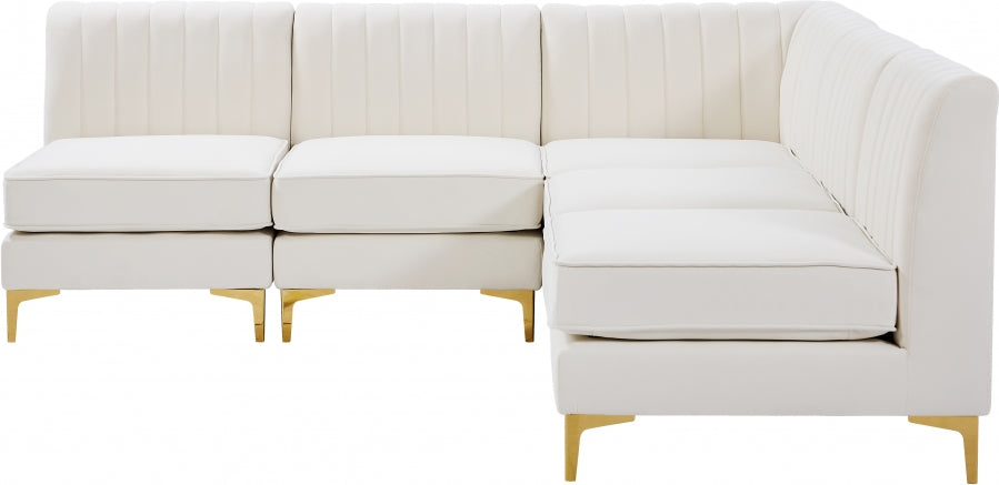 Sectionnel modulaire en velours Alina