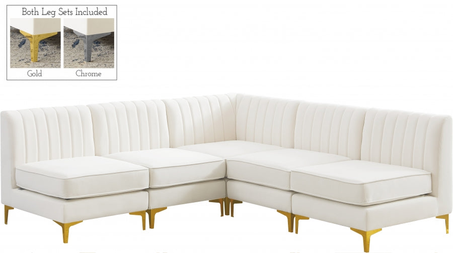 Sectionnel modulaire en velours Alina