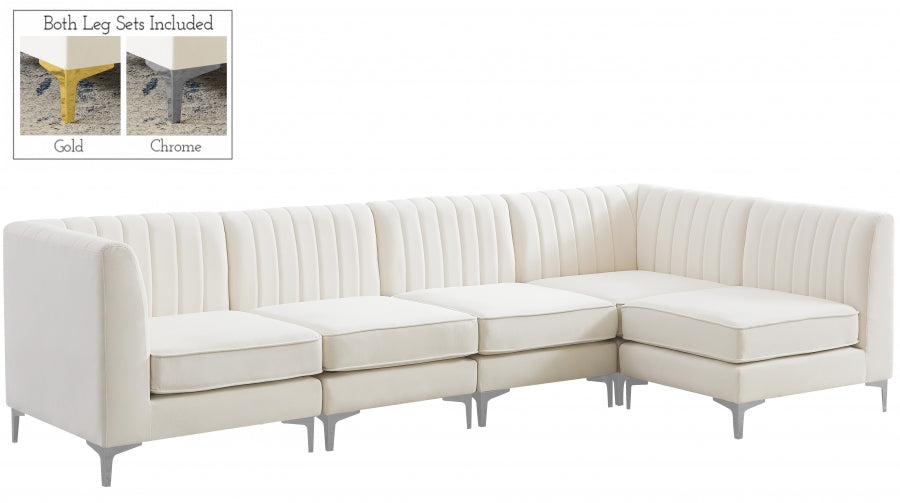 Sectionnel modulaire en velours Alina