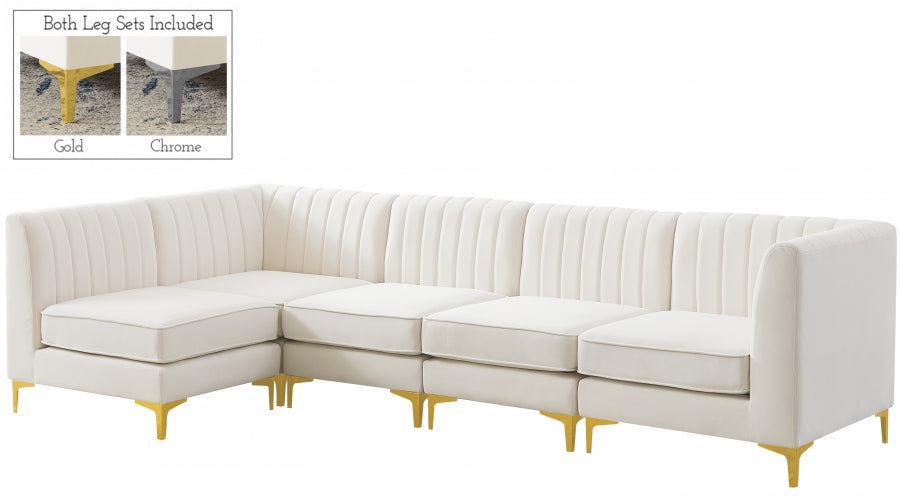Sectionnel modulaire en velours Alina