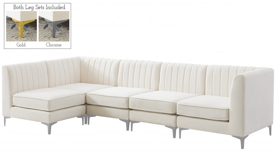 Sectionnel modulaire en velours Alina