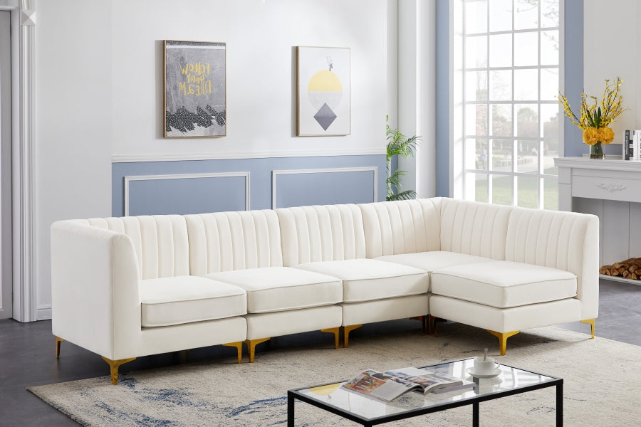 Sectionnel modulaire en velours Alina