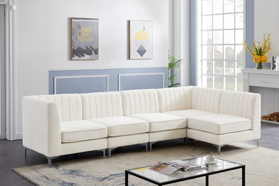 Sectionnel modulaire en velours Alina