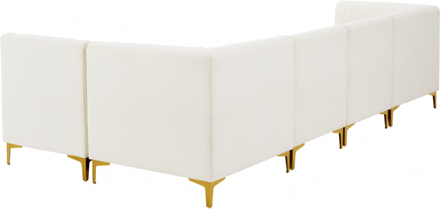 Sectionnel modulaire en velours Alina