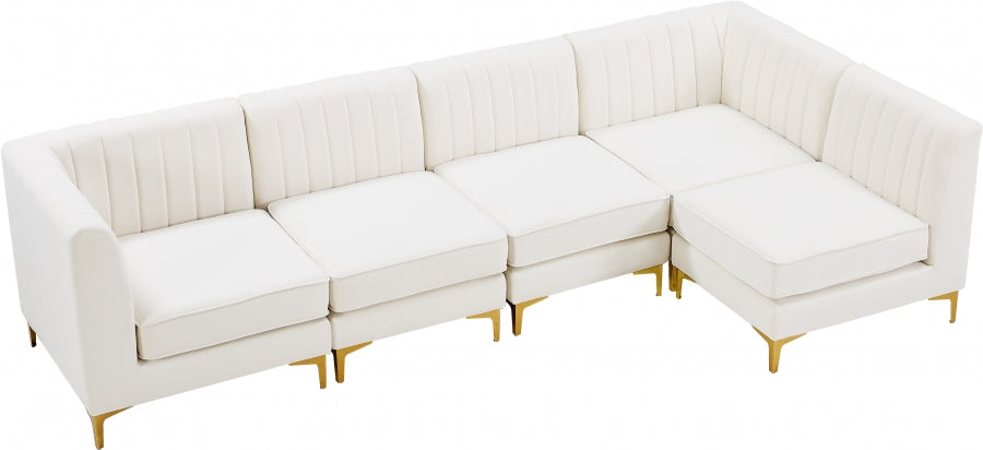 Sectionnel modulaire en velours Alina