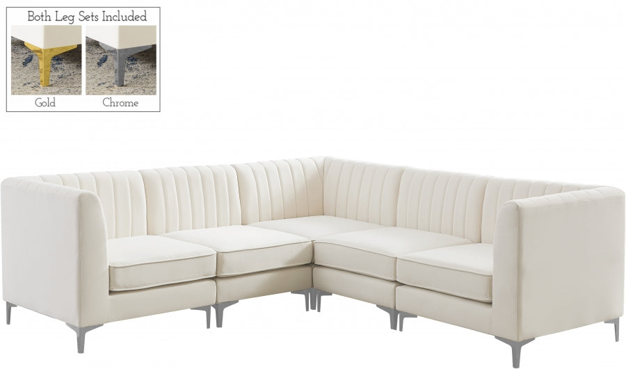 Sectionnel modulaire en velours Alina