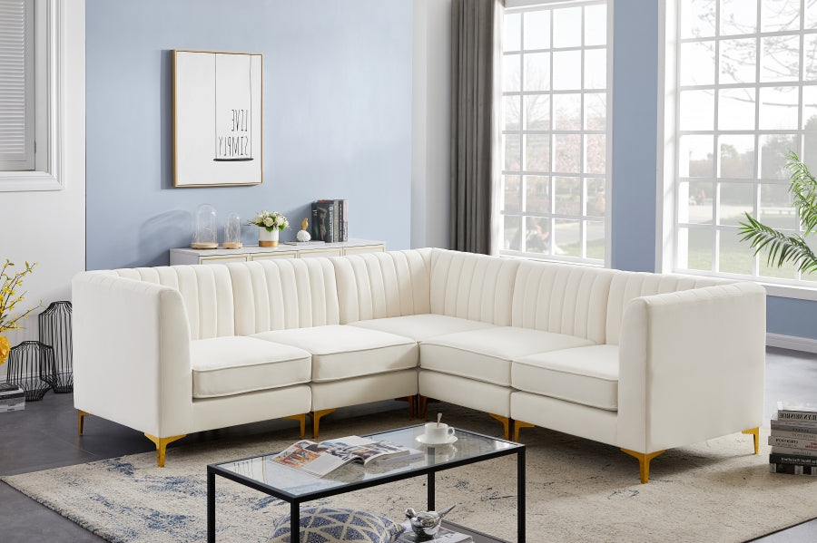 Sectionnel modulaire en velours Alina