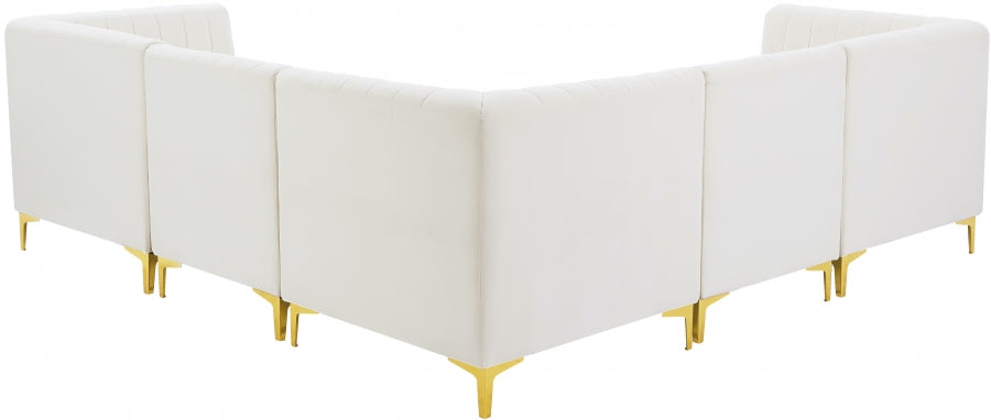 Sectionnel modulaire en velours Alina