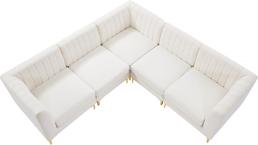 Sectionnel modulaire en velours Alina