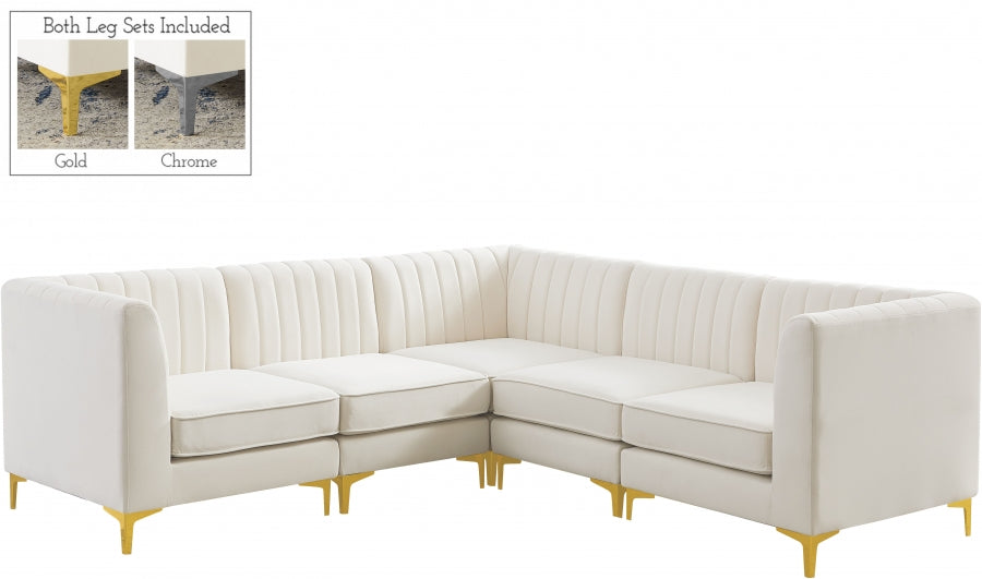 Sectionnel modulaire en velours Alina