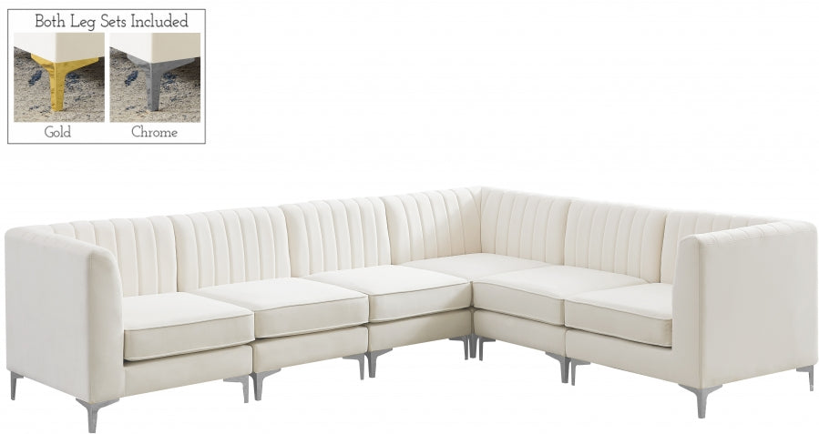 Sectionnel modulaire en velours Alina