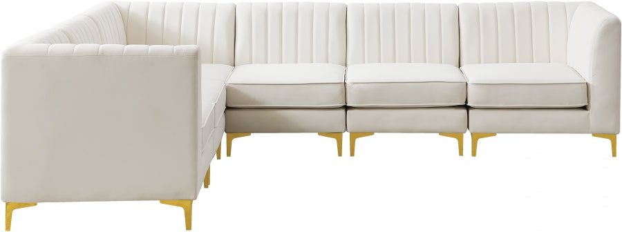 Sectionnel modulaire en velours Alina