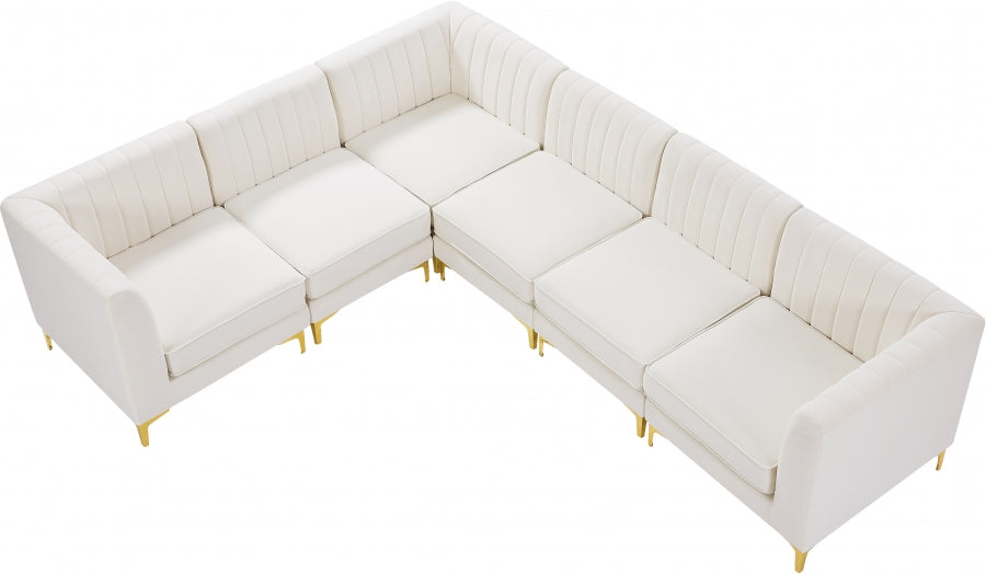 Sectionnel modulaire en velours Alina