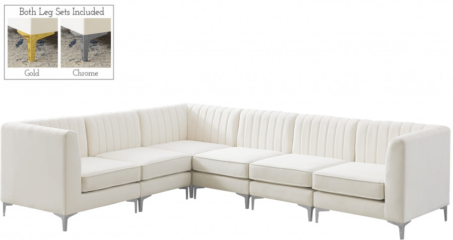 Sectionnel modulaire en velours Alina