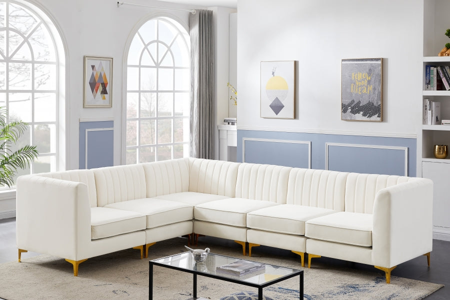 Sectionnel modulaire en velours Alina