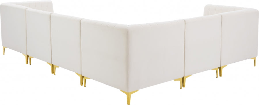Sectionnel modulaire en velours Alina