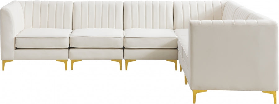 Sectionnel modulaire en velours Alina