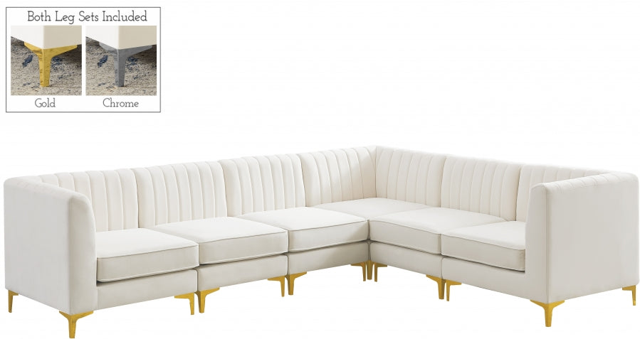 Sectionnel modulaire en velours Alina
