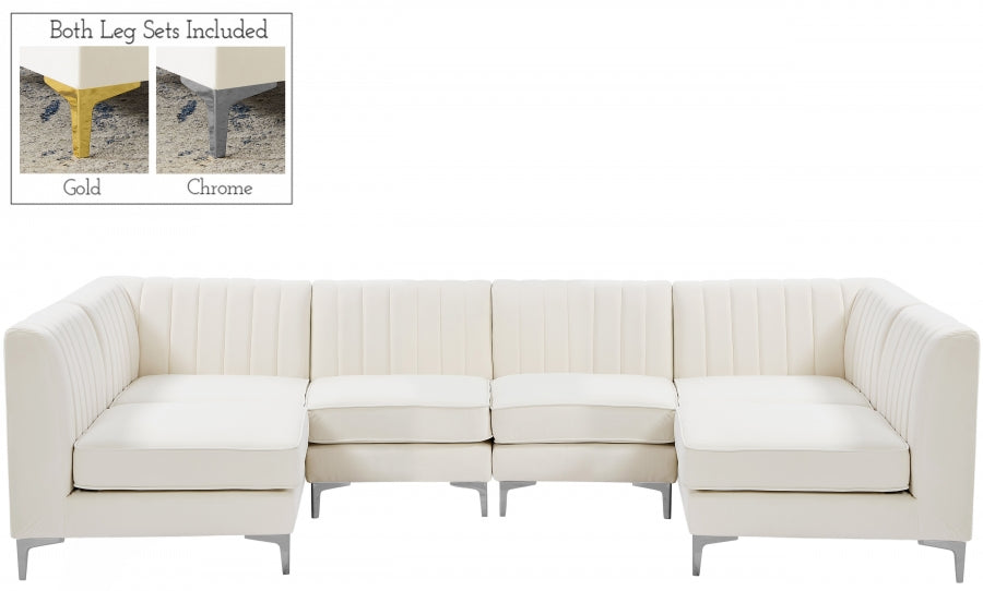 Sectionnel modulaire en velours Alina