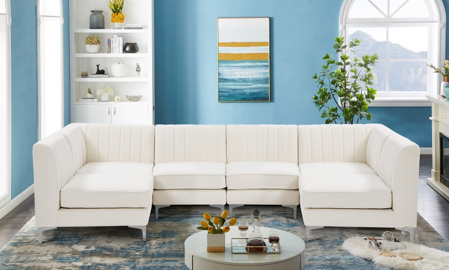 Sectionnel modulaire en velours Alina