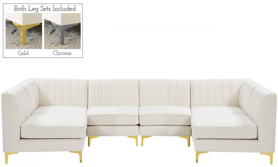 Sectionnel modulaire en velours Alina