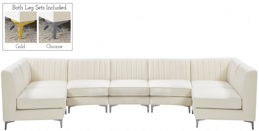 Sectionnel modulaire en velours Alina